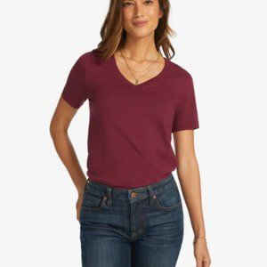 American Giant CLASSIC COTTON V-NECK T in Oxblood